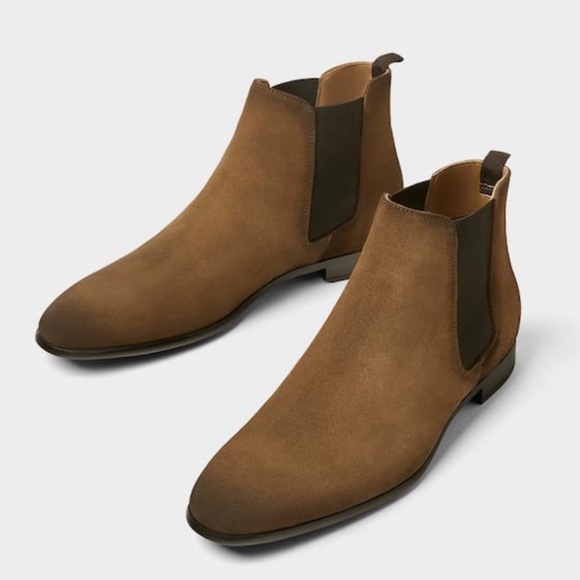 Zara Leather Ankle Booties Unisex - Picture 1 of 8